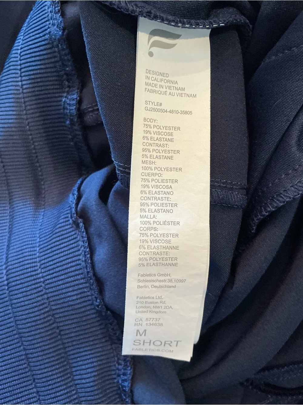 Fabletics Navy Jogger Scrub Pants Size M Short - Picture 6 of 7